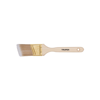 Brocha cerdas sintéticas 2" corte angular, mango de madera