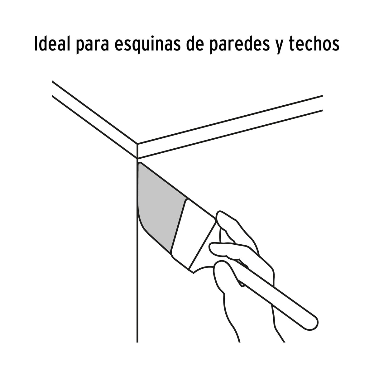 Brocha cerdas sintéticas 2" corte angular, mango de madera · vista 4