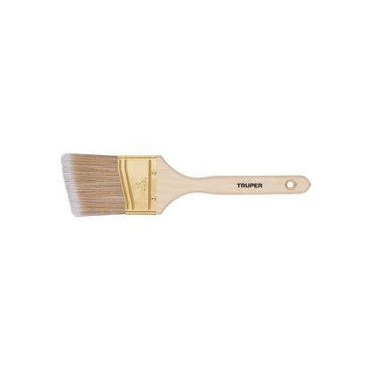 Brocha cerdas sintéticas 3" corte angular, mango de madera