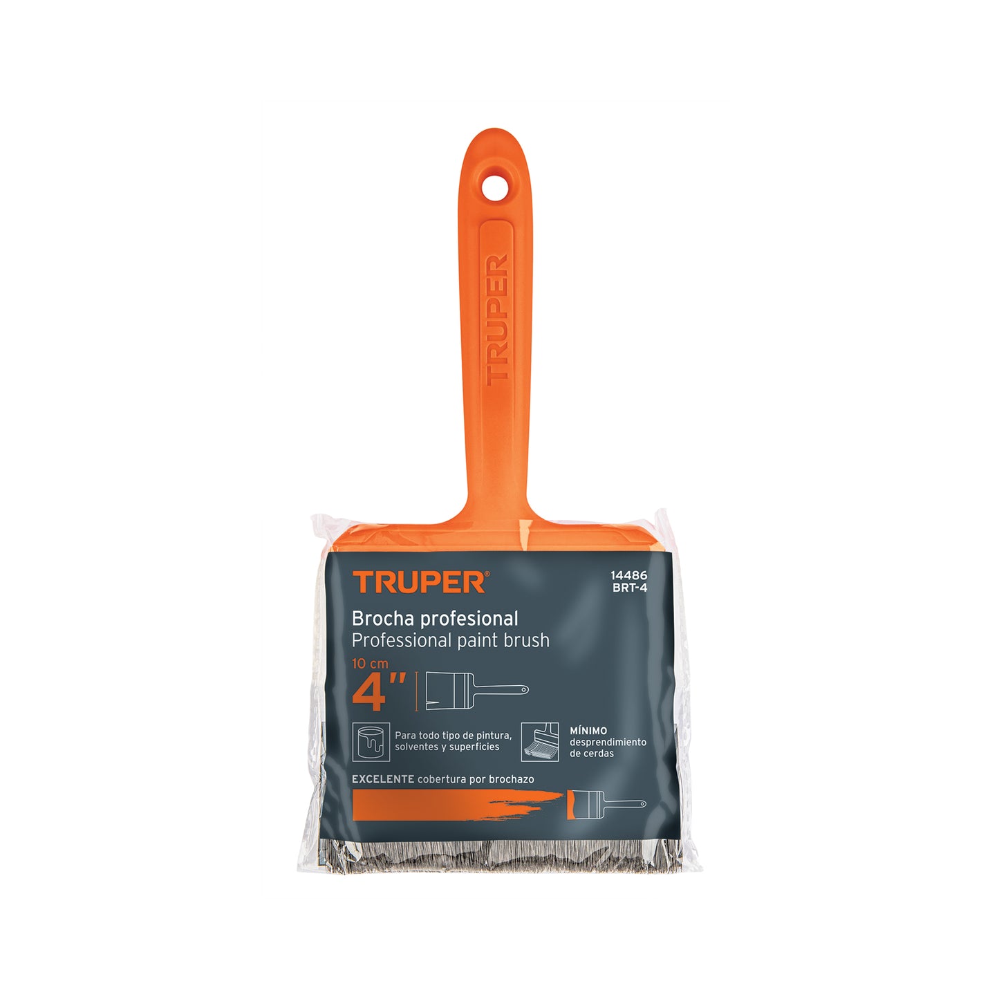 Brocha profesional de 4 pulgadas con mango de plástico