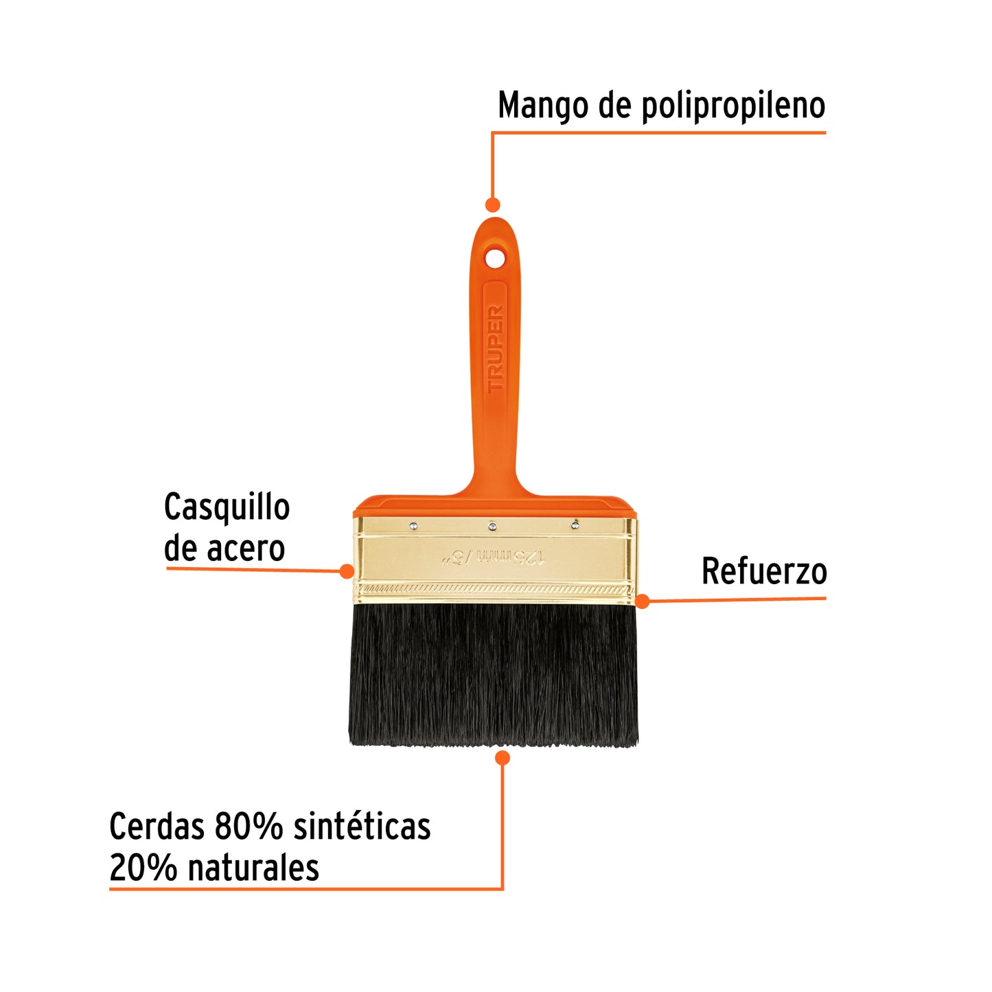 Brocha profesional de 5 pulgadas con mango de plástico