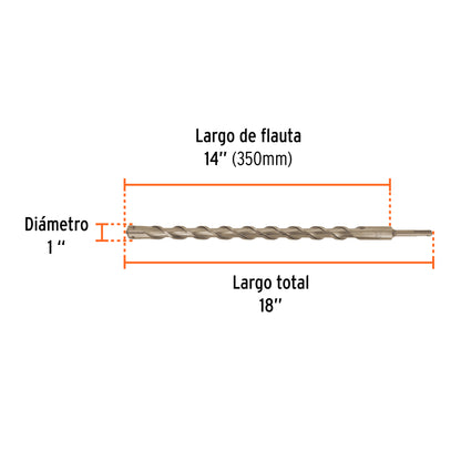 Broca SDS Plus de 1 in con largo de 18 in