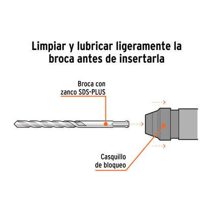 Broca SDS Plus de 3/4 in con largo de 10 in