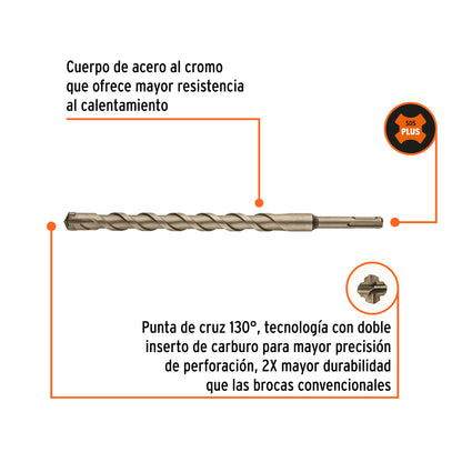 Broca SDS Plus de 3/4 in con largo de 10 in