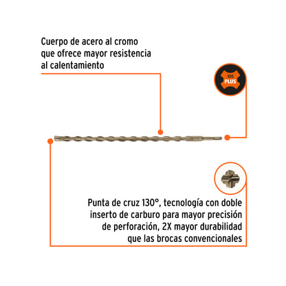 Broca SDS Plus de 3/4 in con largo de 18 in