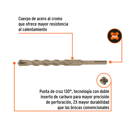 Broca SDS Plus de 3/4 in con largo de 8 in