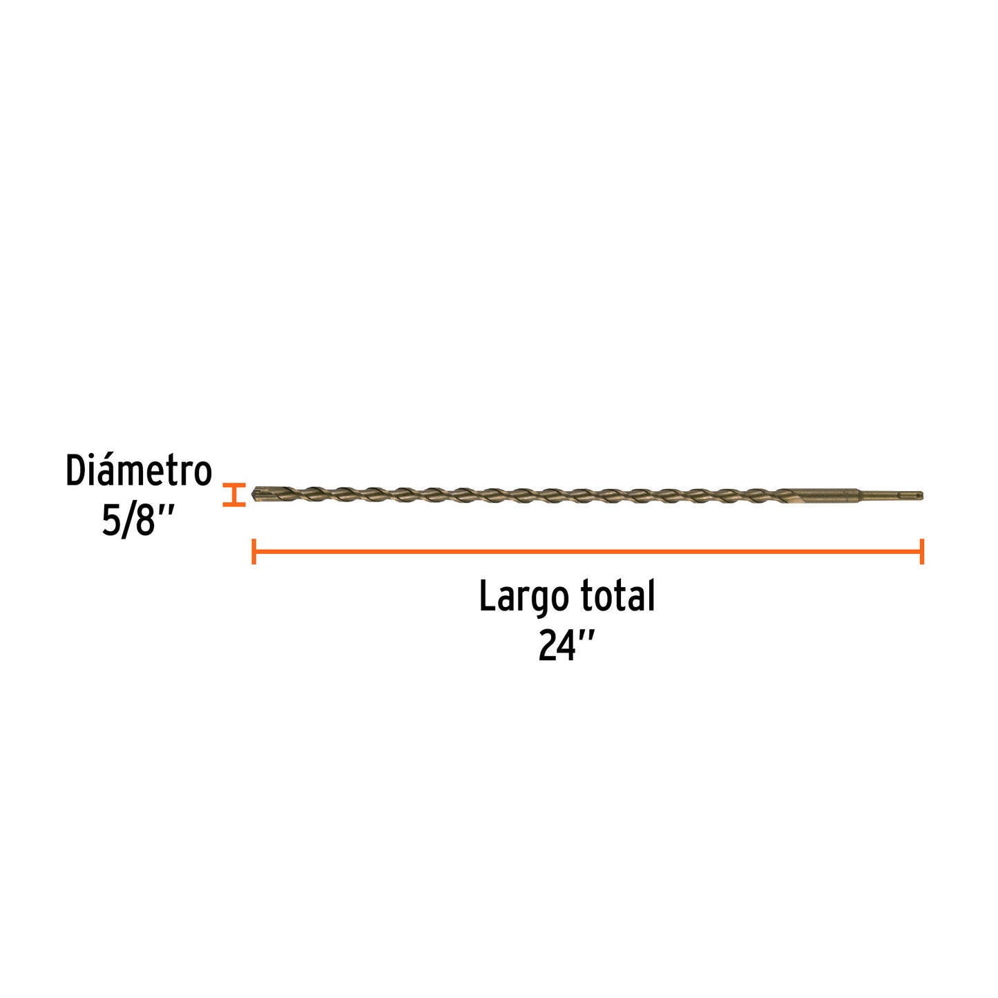 Broca SDS Plus de 5/8 in con largo de 24 in
