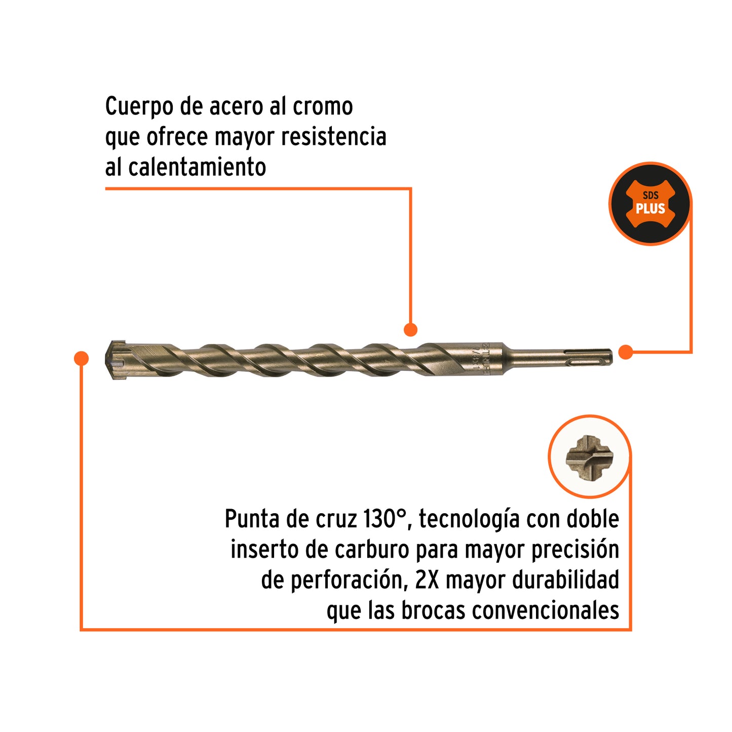 Broca SDS Plus de 7/8 in con largo de 11 in