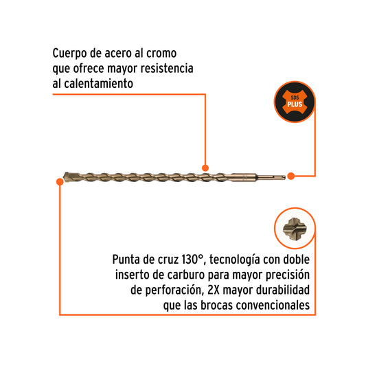 Broca SDS Plus de 7/8 in con largo de 18 in