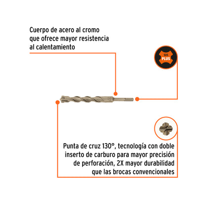 Broca SDS Plus de 7/8 in con largo de 8 in