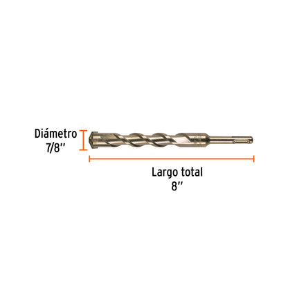Broca SDS Plus de 7/8 in con largo de 8 in