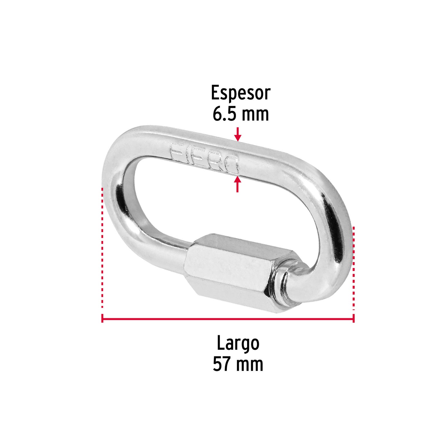 Bandola Acero con Seguro 1/4 Pulgada