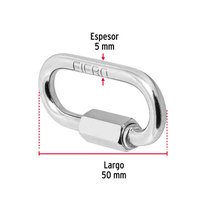 Bandola Acero con Seguro 3/16 Pulgada