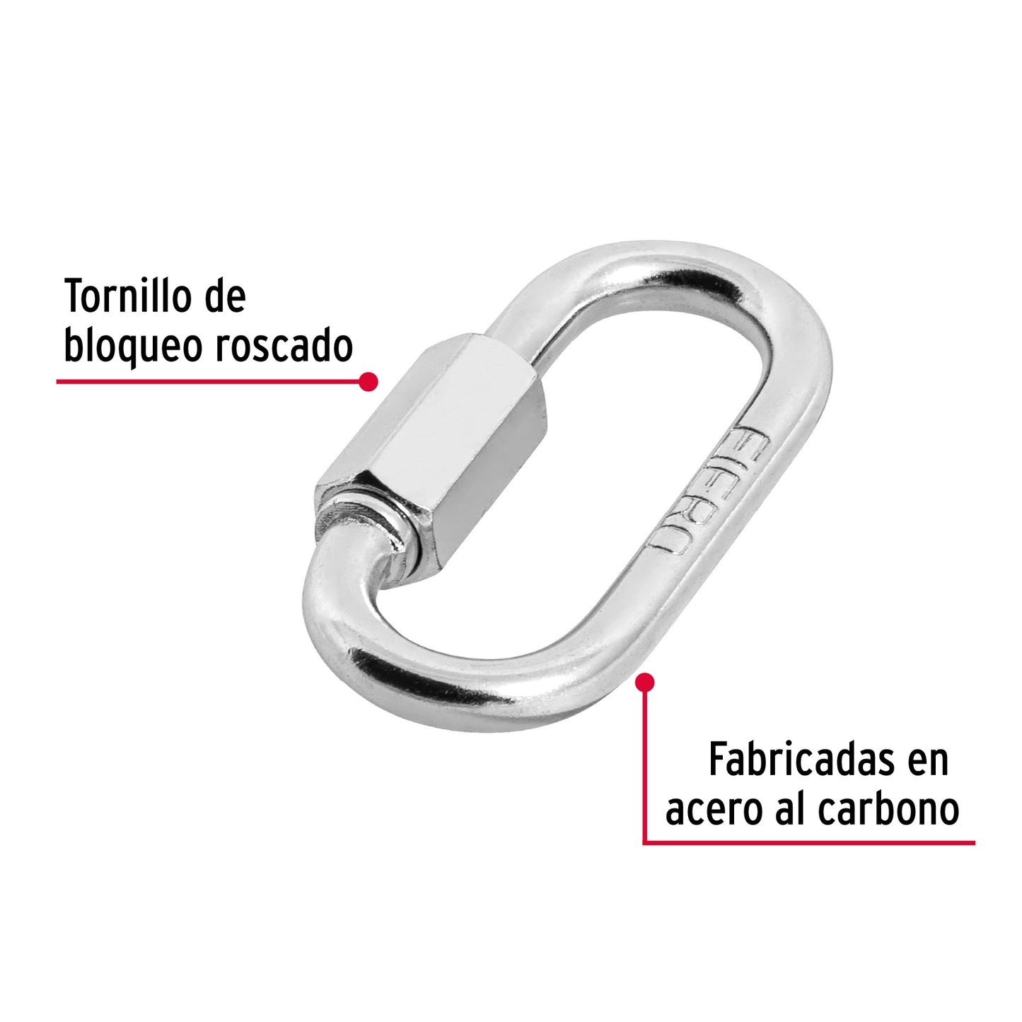 Bandola Acero con Seguro 3/16 Pulgada
