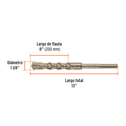 Broca SDS max de 1-1/4" x 13"
