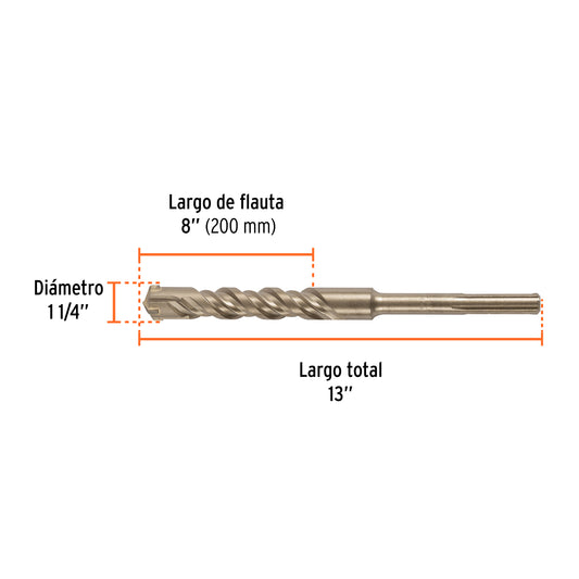 Broca SDS max de 1-1/4" x 13"