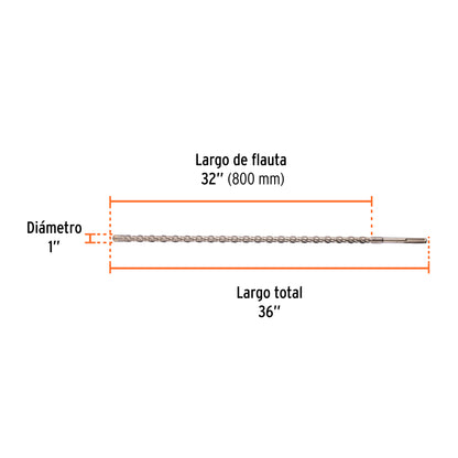 Broca SDS max de 1" x 36"
