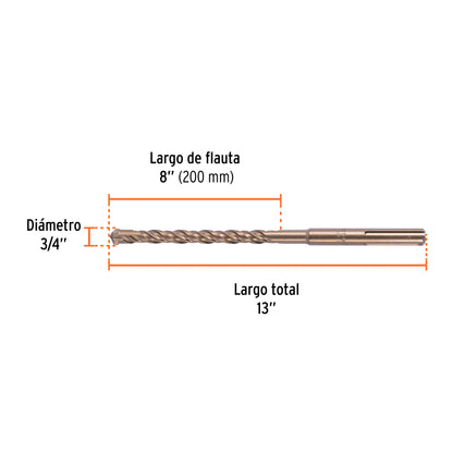 Broca SDS max de 3/4" x 13"