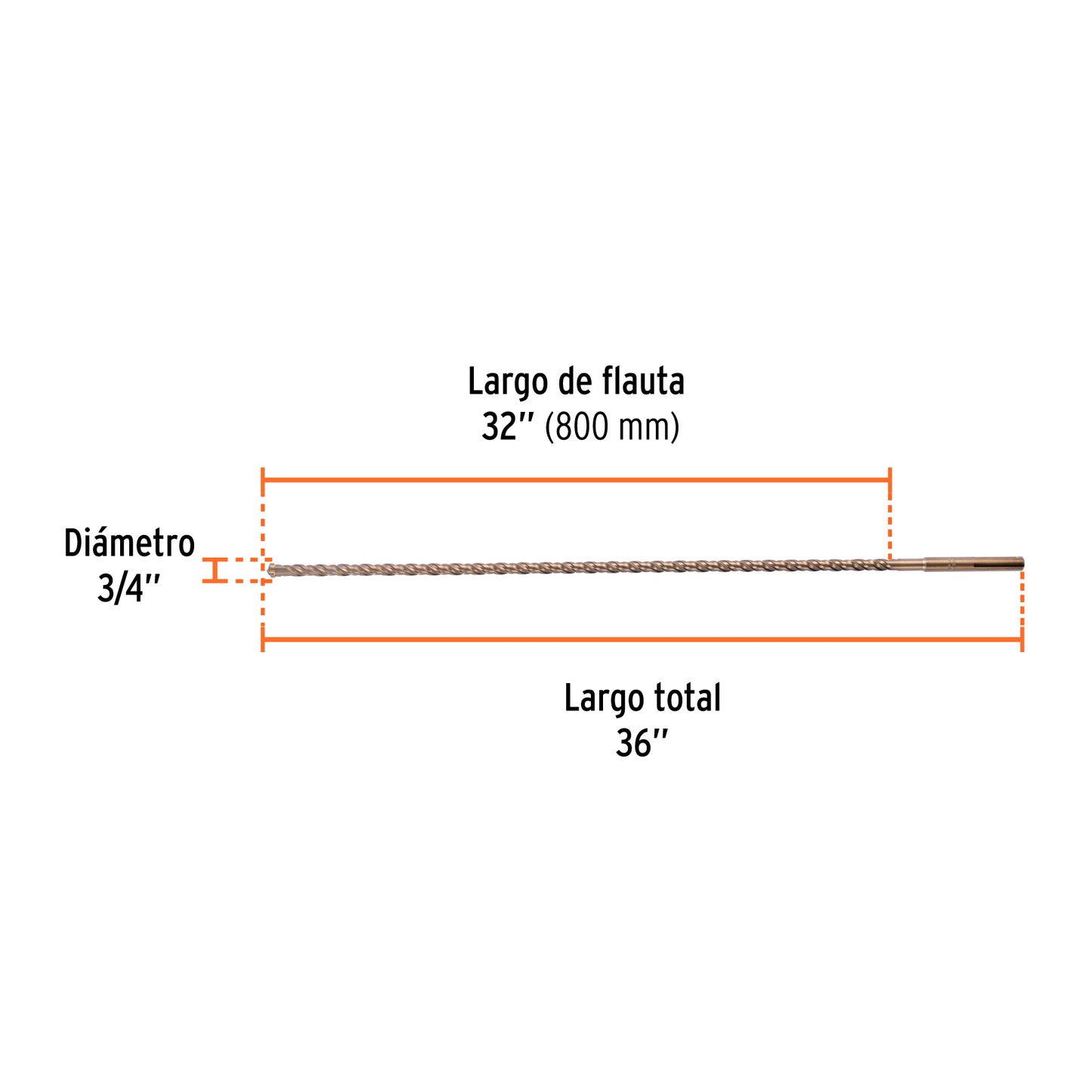 Broca SDS max de 3/4" x 36"