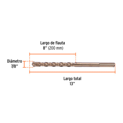 Broca SDS max de 7/8" x 13"