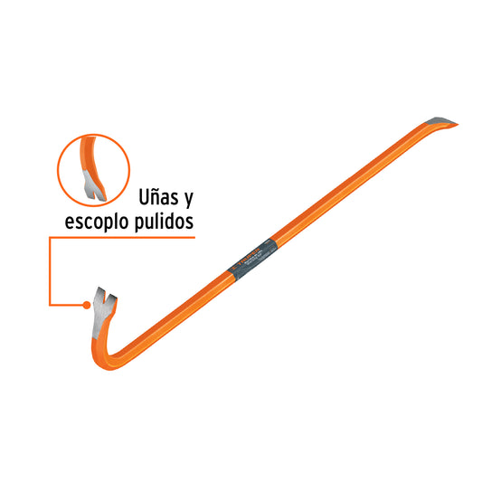Barreta de uña de 3/4 in y 75 cm ideal para sacar clavos y desarmar cimbras
