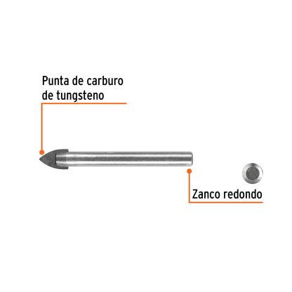 Broca para vidrio y azulejo de 1/2"