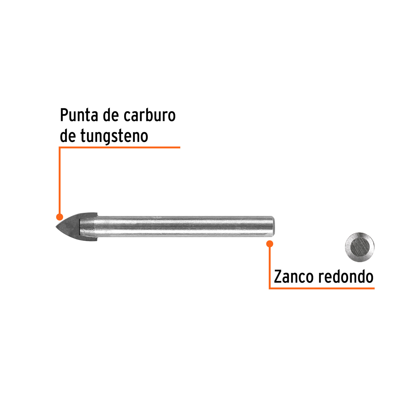 Broca para vidrio y azulejo de 1/2"