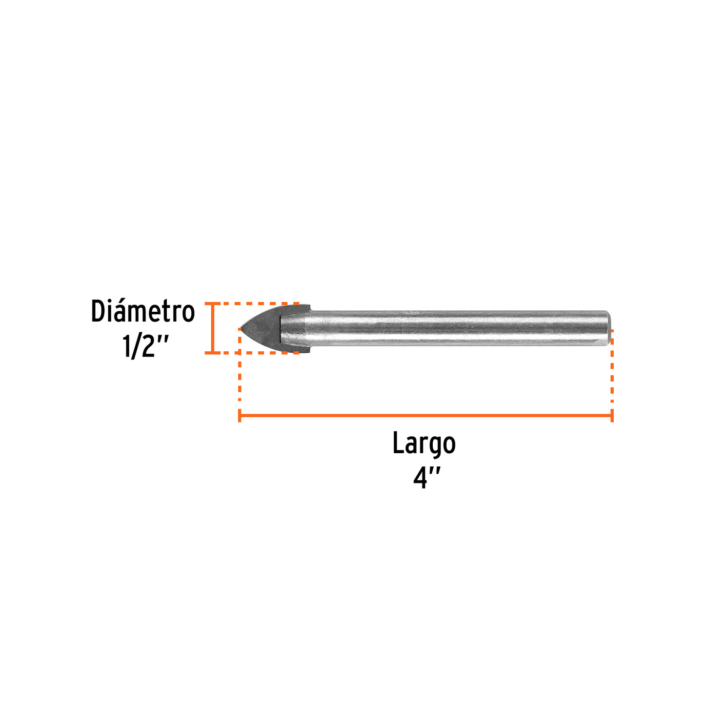 Broca para vidrio y azulejo de 1/2"