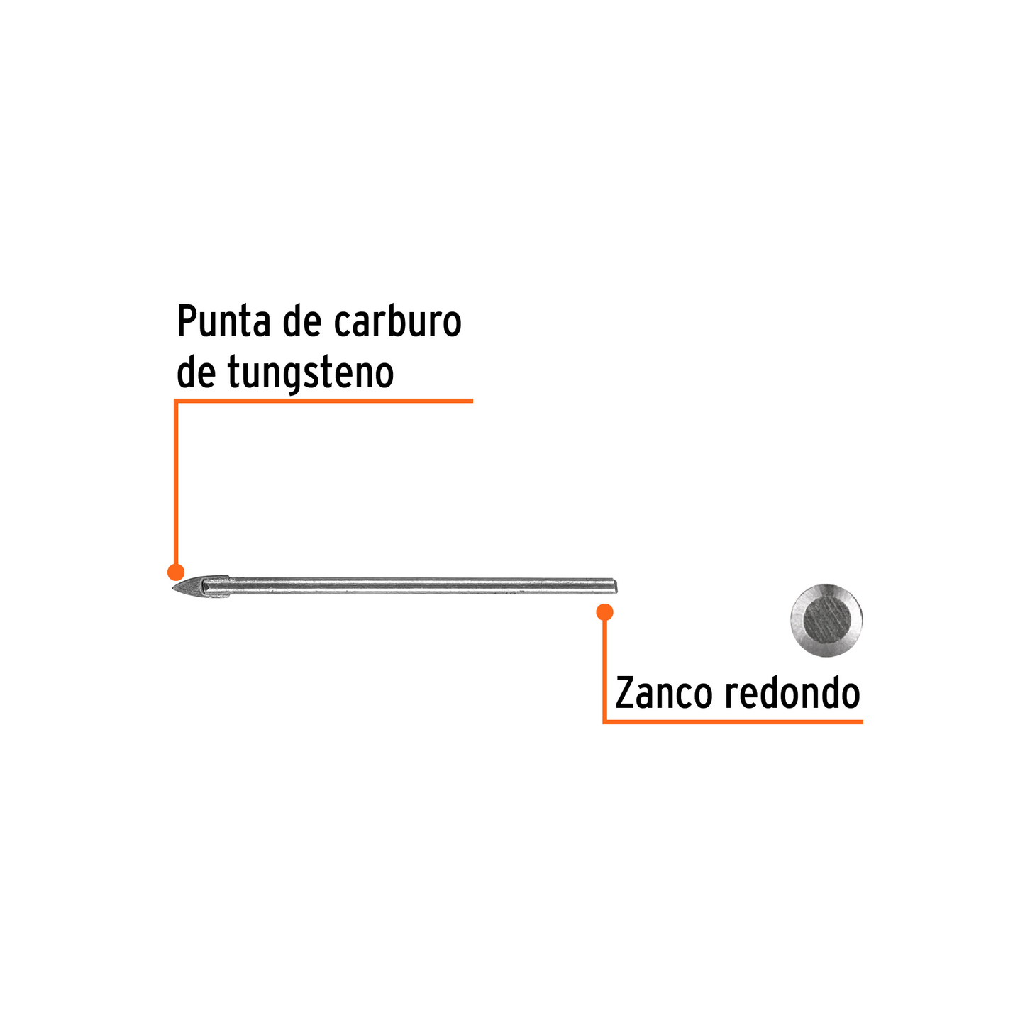 Broca para vidrio y azulejo de 1/8"