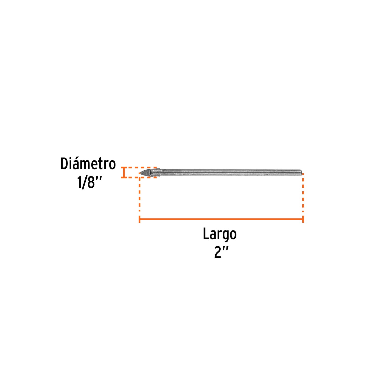Broca para vidrio y azulejo de 1/8"