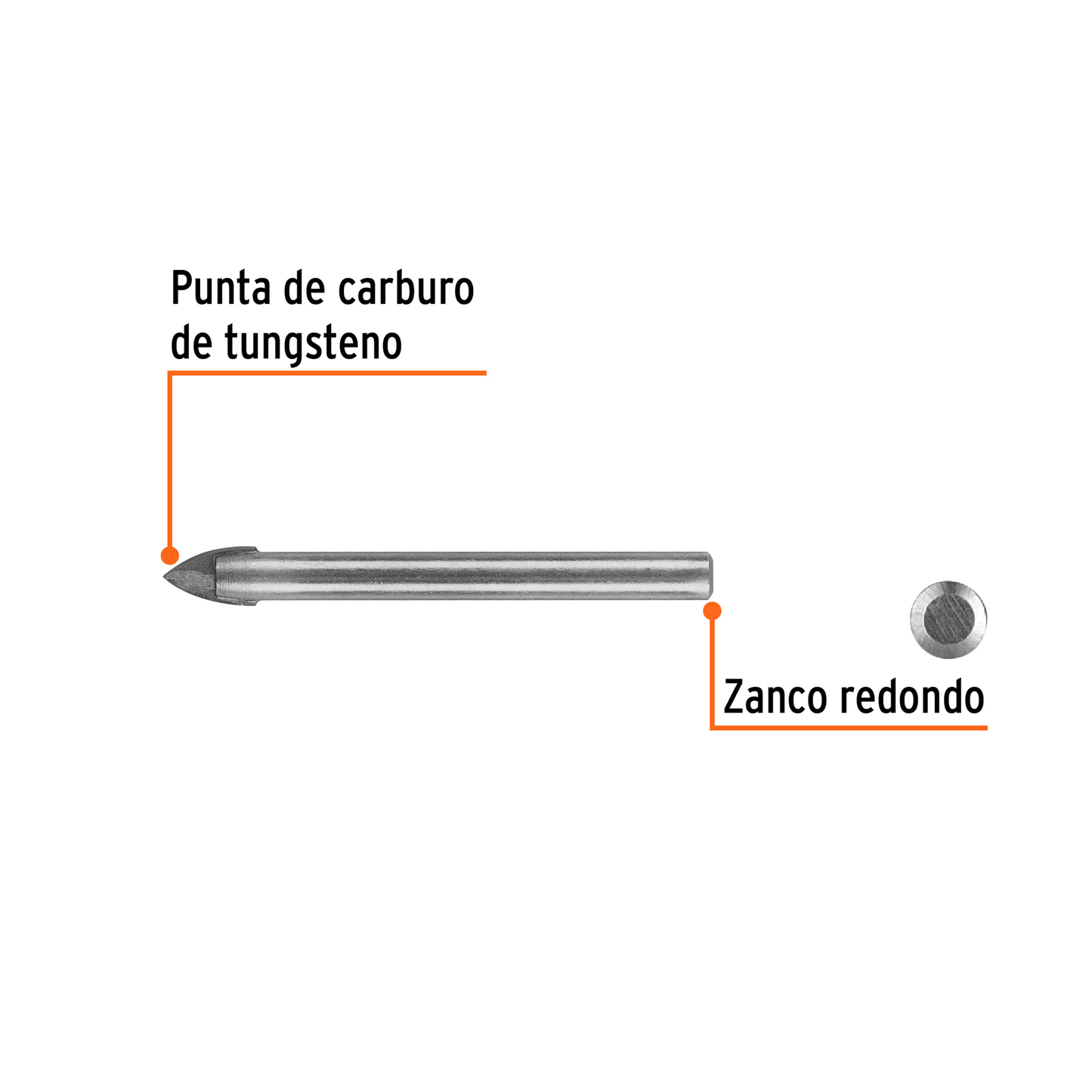 Broca para vidrio y azulejo de 3/8 pulgadas