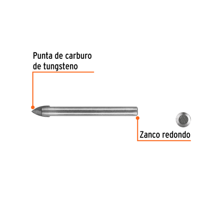 Broca para vidrio y azulejo de 3/8 pulgadas