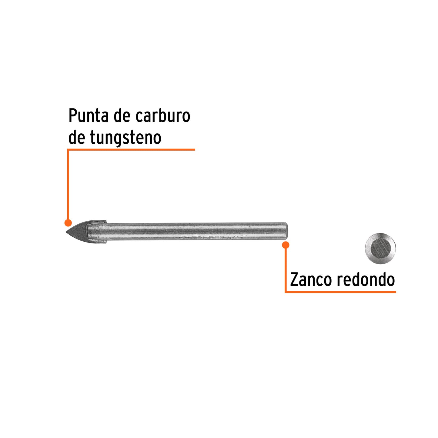 Broca para vidrio y azulejo de 5/16"