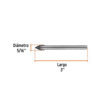 Broca para vidrio y azulejo de 5/16"