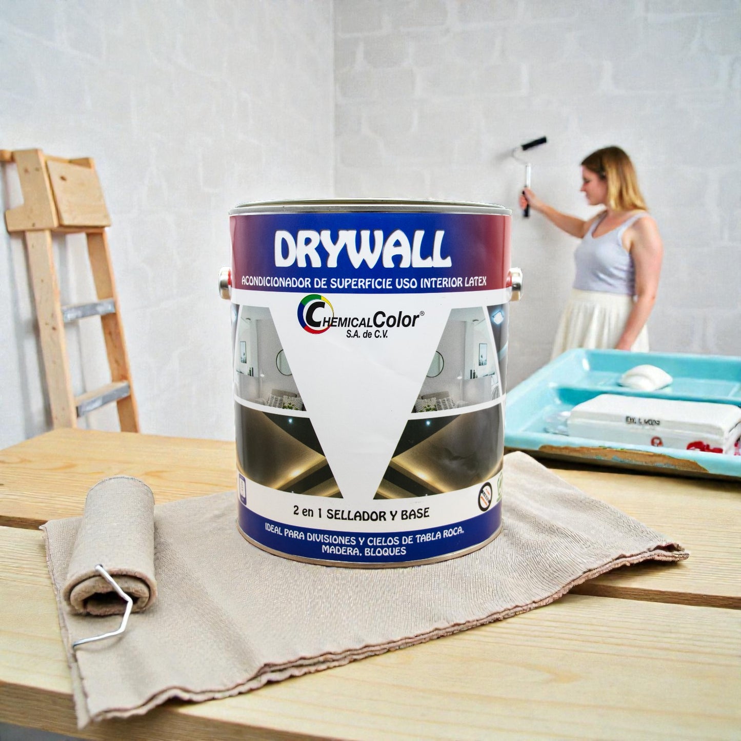 Acondicionador y base acrílica para drywall y madera con acabado mate