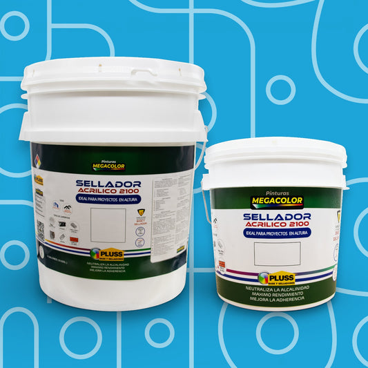 Base y sellador acrílico Megacolor Pluss color blanco mate para interior y exterior