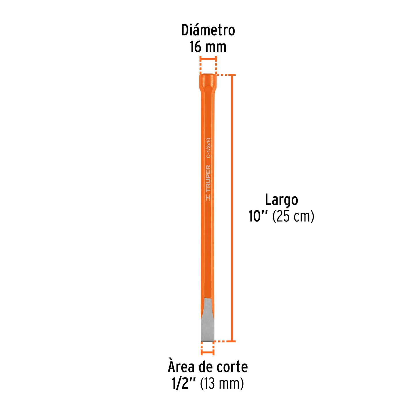 Cincel de corte frío de 1/2 X 10"