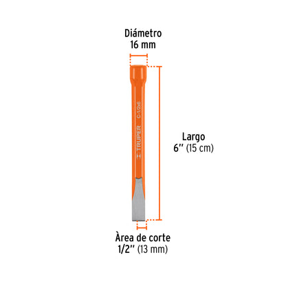 Cincel de corte frío de 1/2 x6"