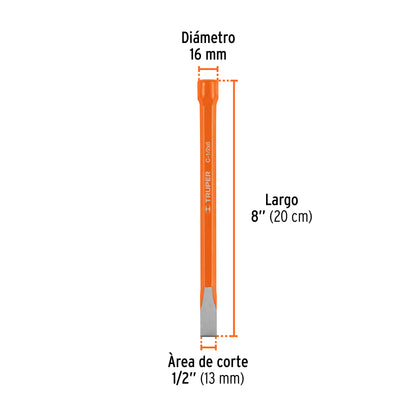 Cincel de corte frío de 1/2 X 8"