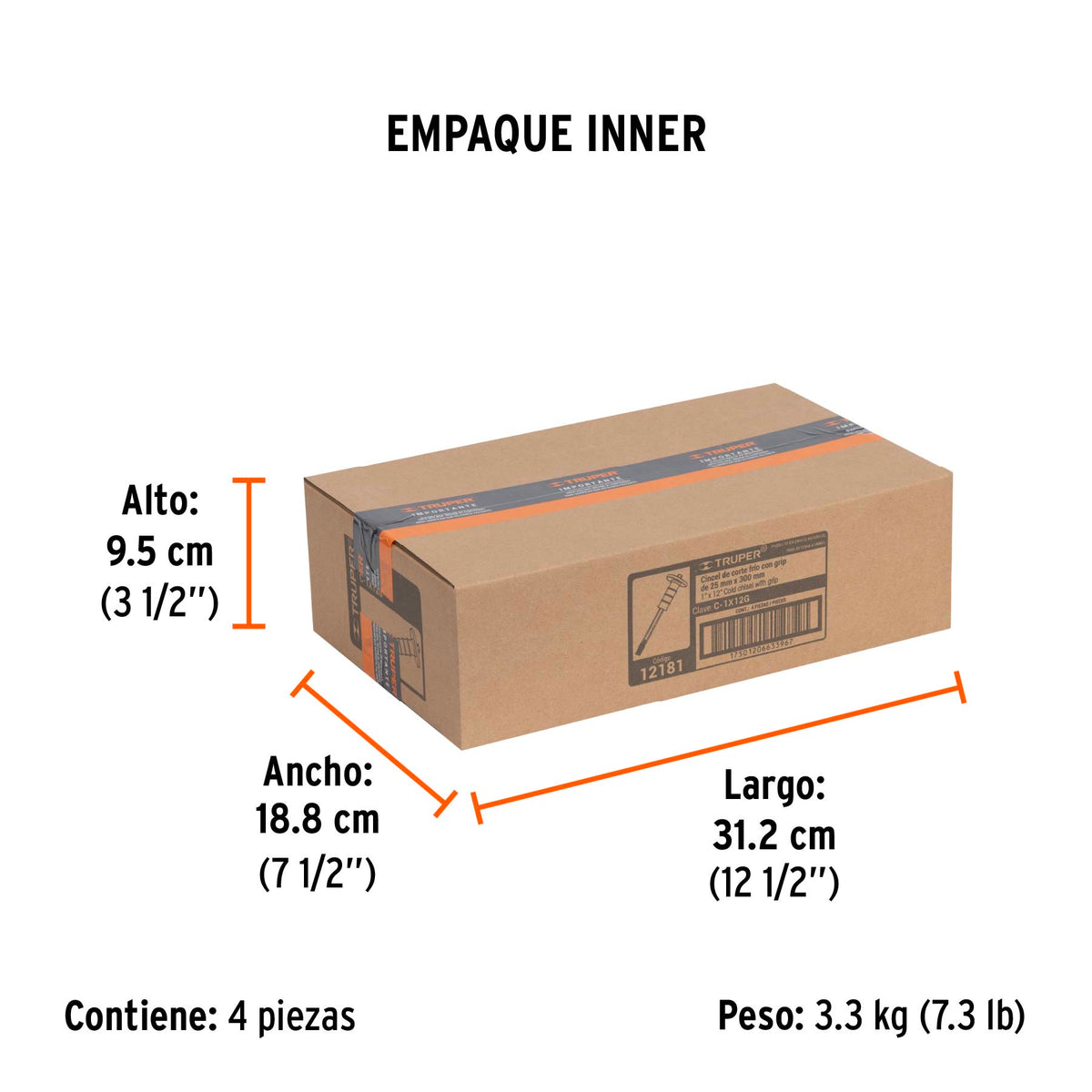 Cincel de corte frío 1 X 12" con grip · vista 4