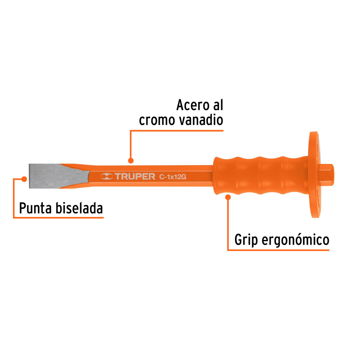 Cincel de corte frío 1 X 12" con grip · vista 2