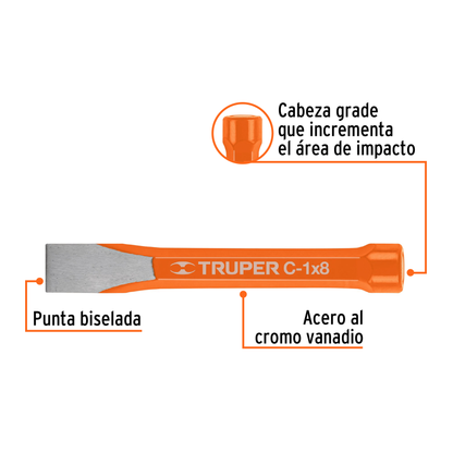 Cincel de corte frío de 1x8"