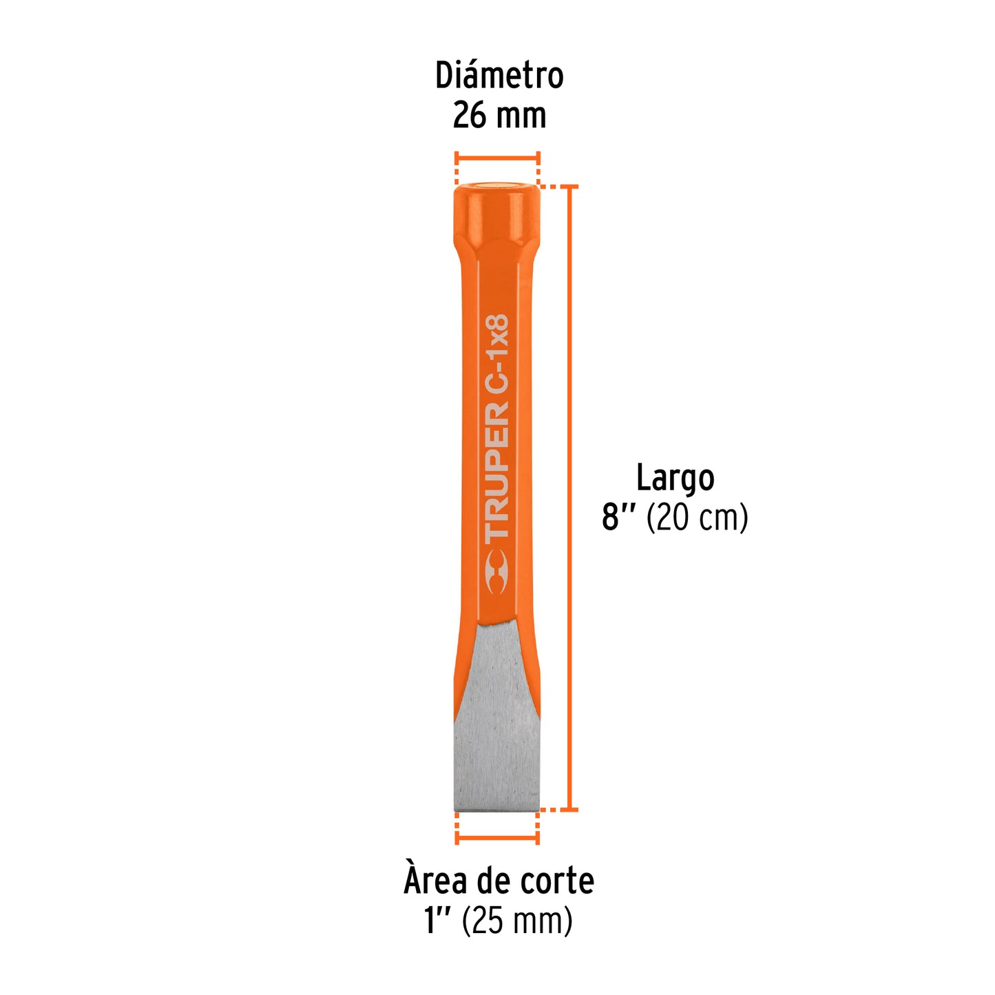 Cincel de corte frío de 1x8"