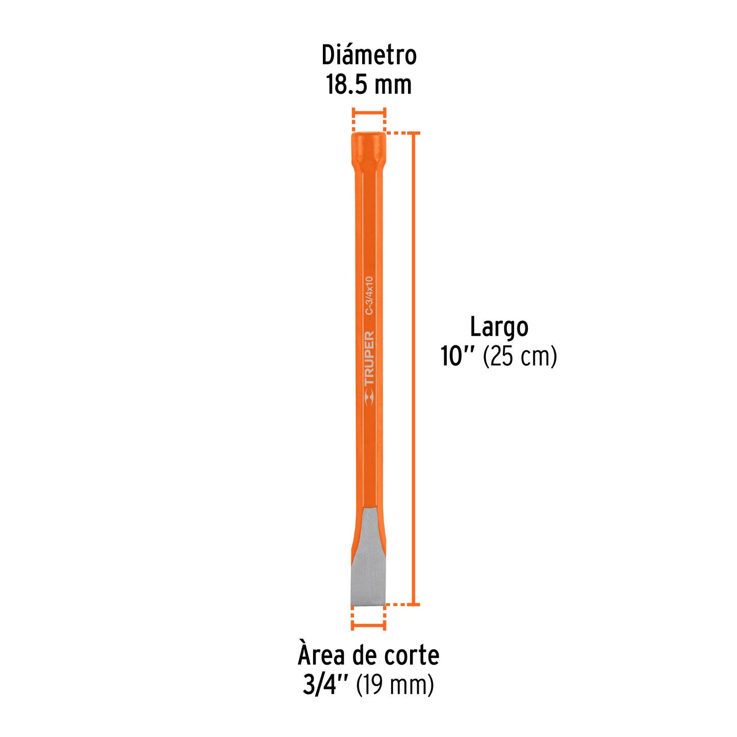 Cincel de corte frío de 3/4 X 10"