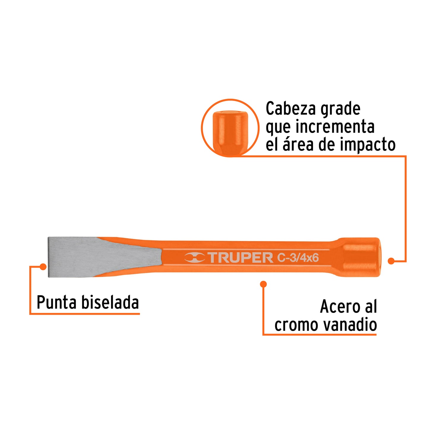 Cincel de corte frío de 3/4 x6"