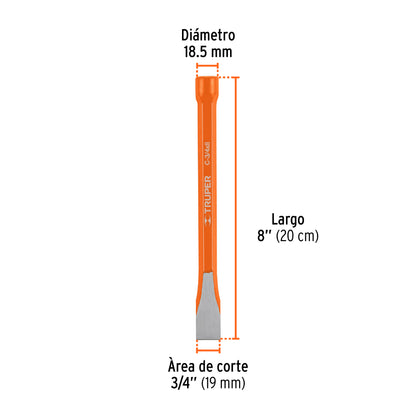 Cincel de corte frío de 3/4 X 8"