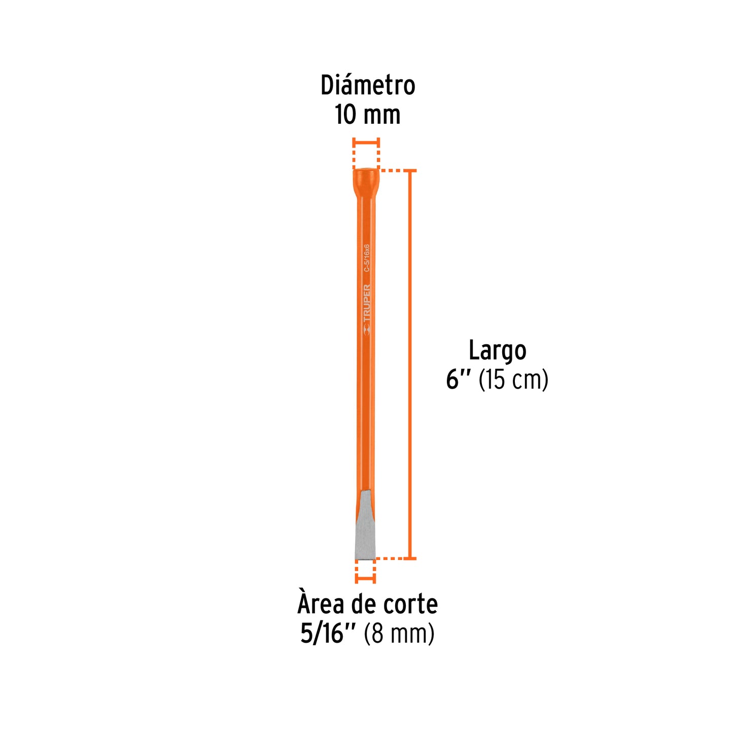 Cincel de corte frío de 5/16x6"