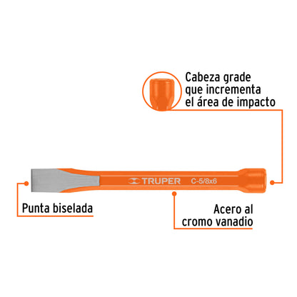 Cincel de corte frío de 5/8x6"