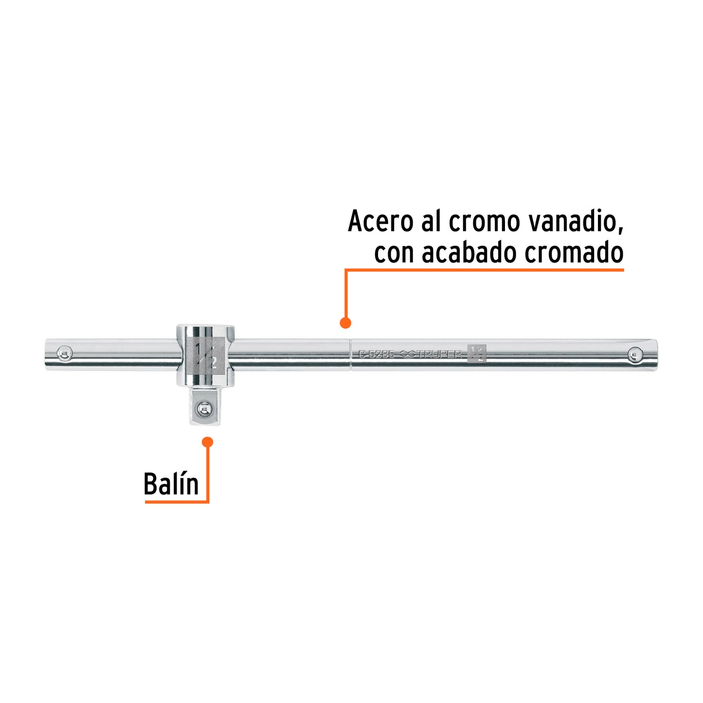 Barra corrediza para dados 1/2 pulg