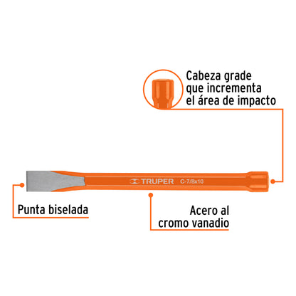 Cincel de corte frio de 7/8 X 10 pulg.